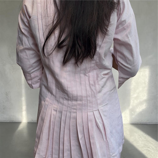 Linevora women blush pleat coord set