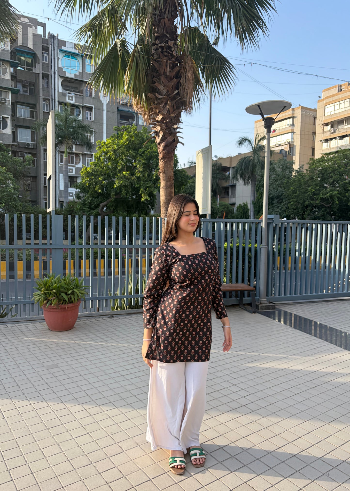 Noir Bloom 100% Pure Cotton Printed Kurti for Women