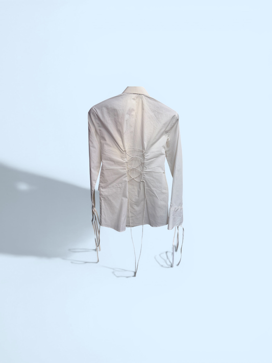 Linevora Women Corset Wrap Shirt – Ivory