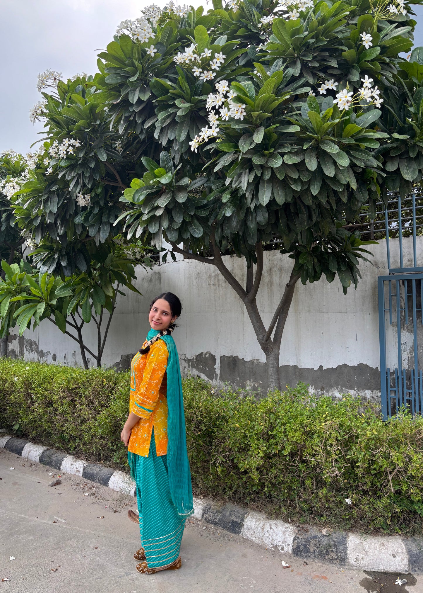 Linevora Pure Cotton Punjabi Suit for Women | Printed Short Kurti, Farshi Salwar & Dupatta