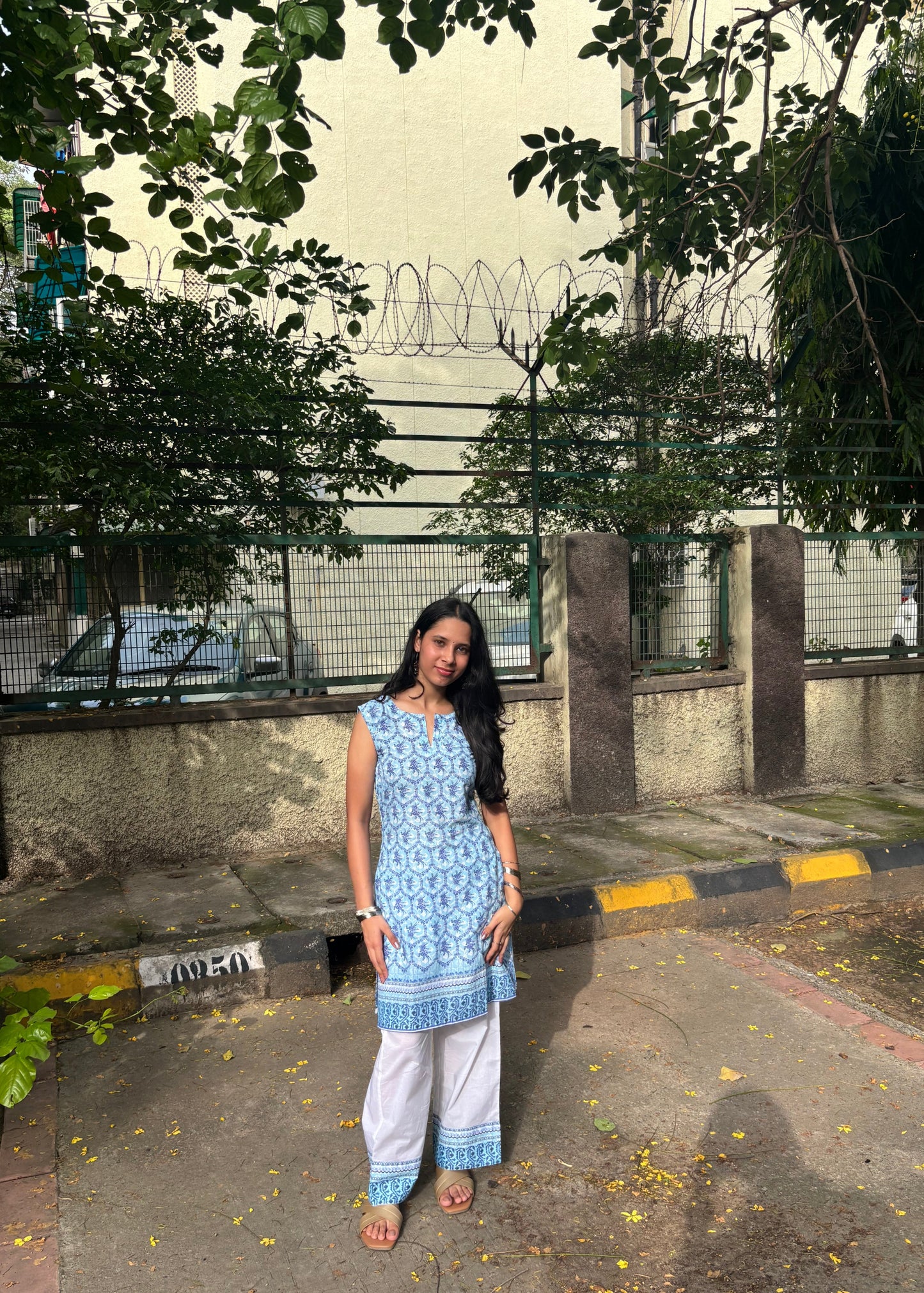 Sky Bloom Printed Cotton Kurta Set for Women | Everyday Ethnic Wear