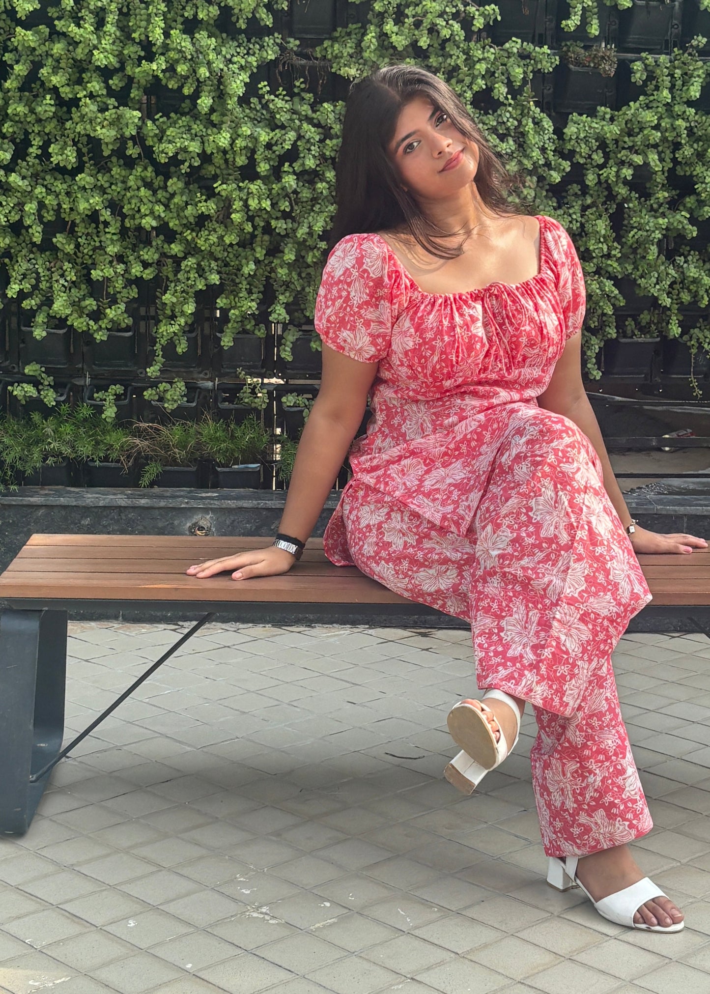 Blush Bloom Floral Farshi Salwar Suit Set