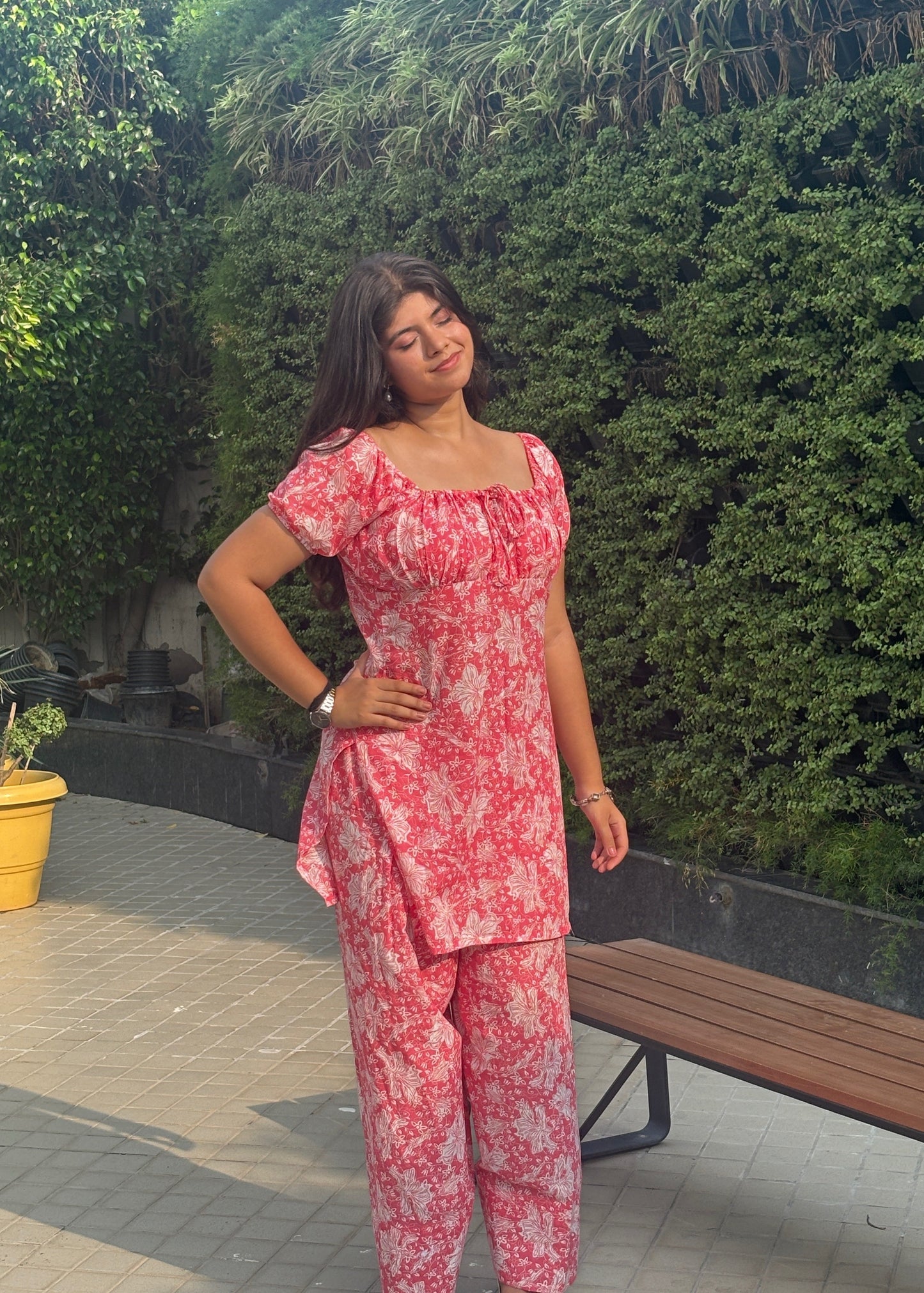 Blush Bloom Floral Farshi Salwar Suit Set