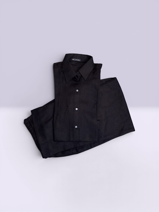 Linevora Women Linen Co-Ord Set – Shirt Style
