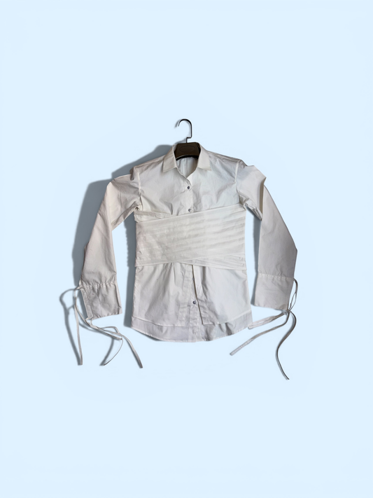 Linevora Women Corset Wrap Shirt – Ivory