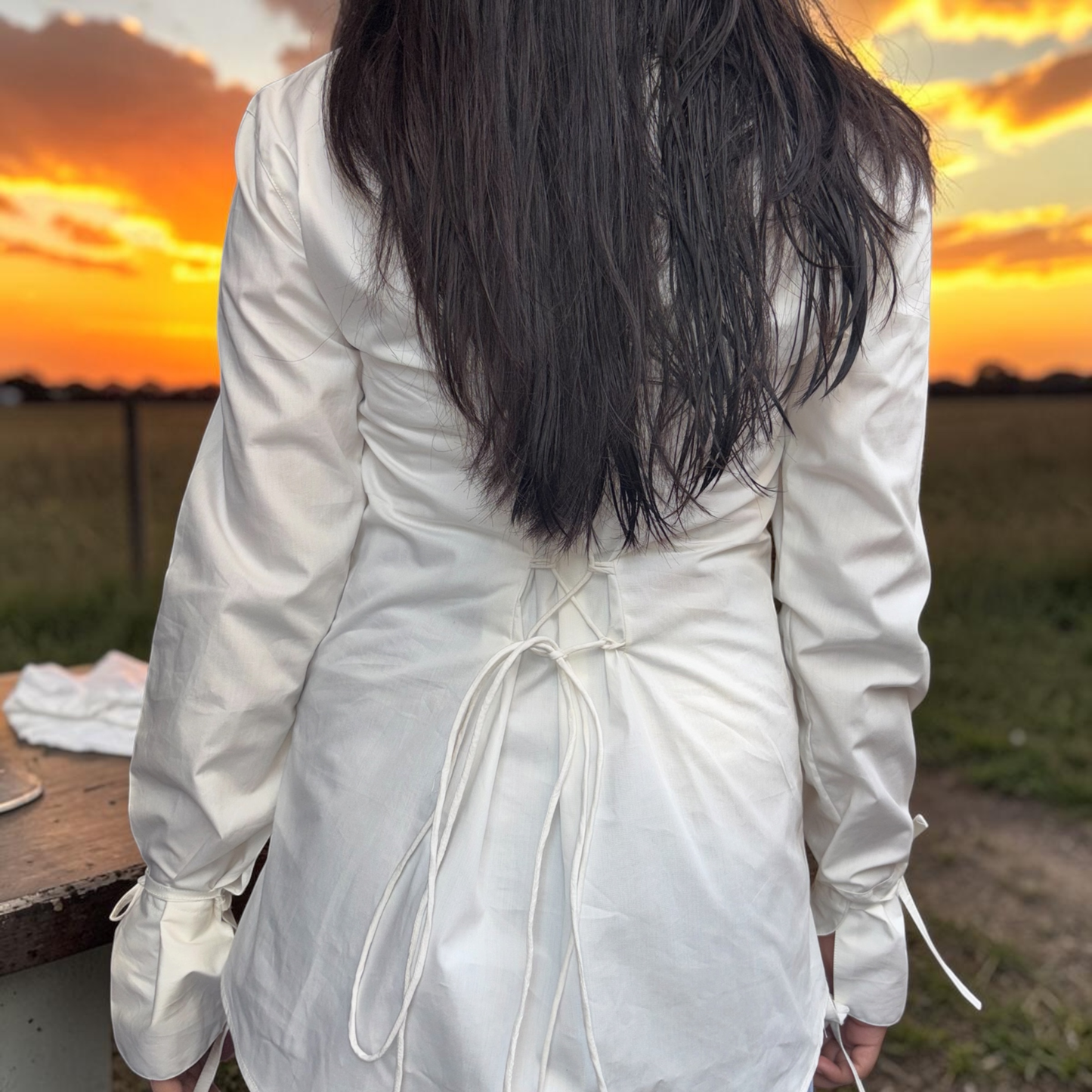 Linevora Women Corset Wrap Shirt – Ivory